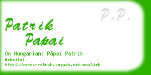 patrik papai business card